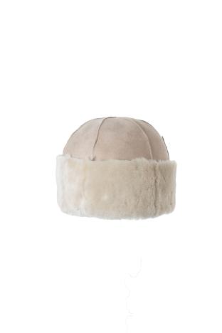 Aufschlagmütze NINA 6, beige | Lammvelours