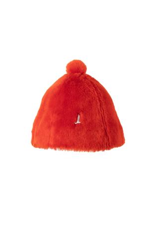 Mütze TESS, mandarine | Lammvelours