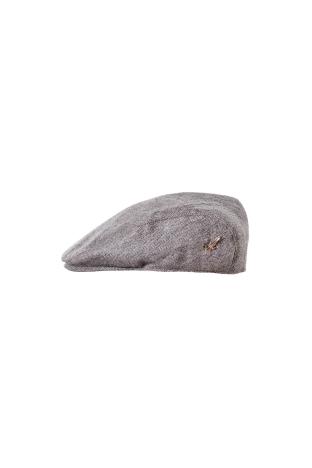 Cap JAMES, grey | Tweed herring-bone