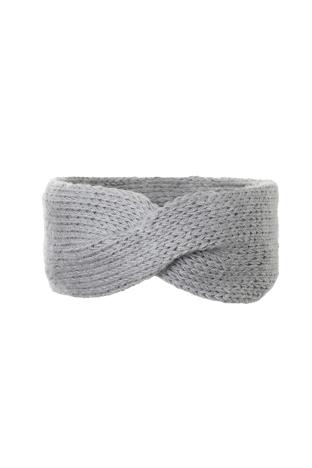 Stirnband ISLA, grau mélé | Babymerino handgestrickt