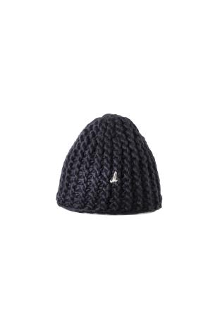 Beanie AMADEO, schwarz | Dochtwolle handgestrickt