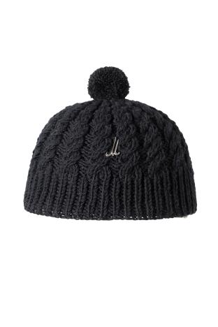 Beanie KJELD, schwarz | Babymerino handgestrickt